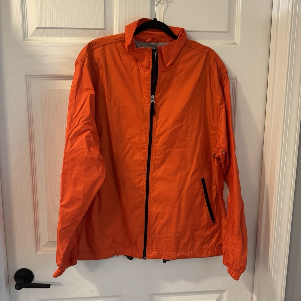 VTG 90s Y2K Gap Full Zip Windbreaker Jacket Bright Orange Sz L Mesh Lined